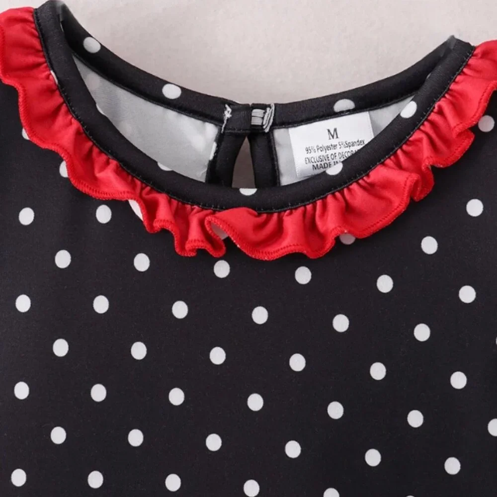 Boutique Back to School Apple Sleeveless Ruffle Dress